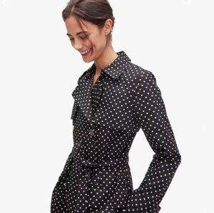 kate spade Black and White Polka Dot Trench Coat